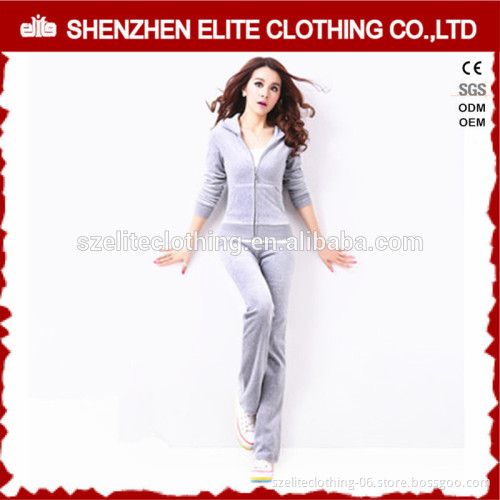 Wholesale Plain High Quality Velour Tracksuit for Women